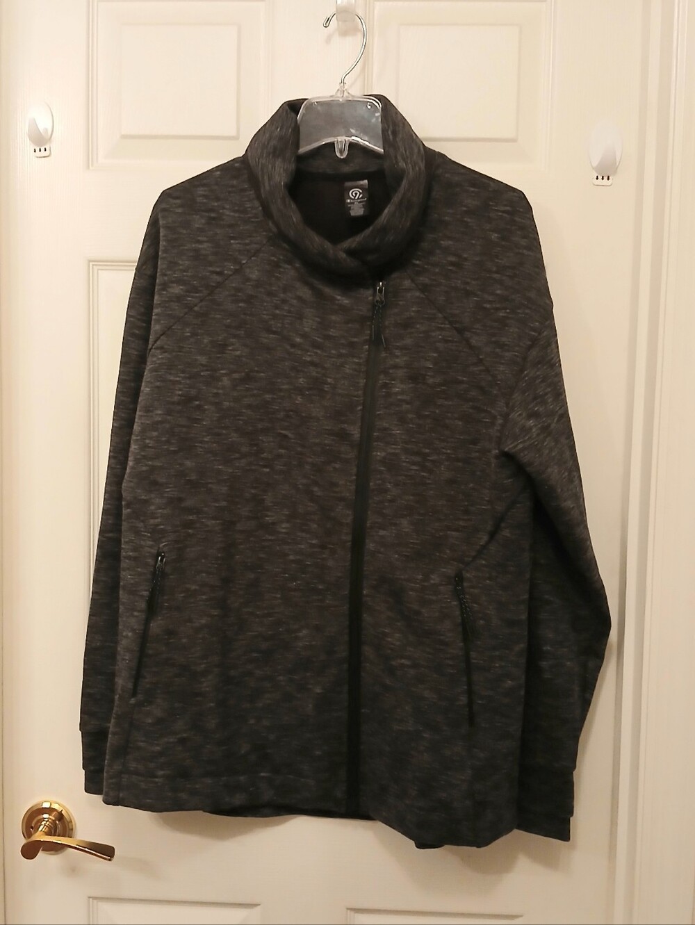 Champion C9 Women's Athletic Full Zip Jacket Size XL Heather Black Gorpcore Moto